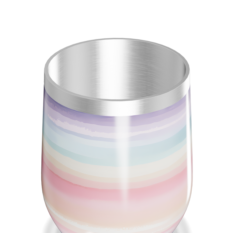 Copo Térmico Slim - Listrado Pastel Aço Inox