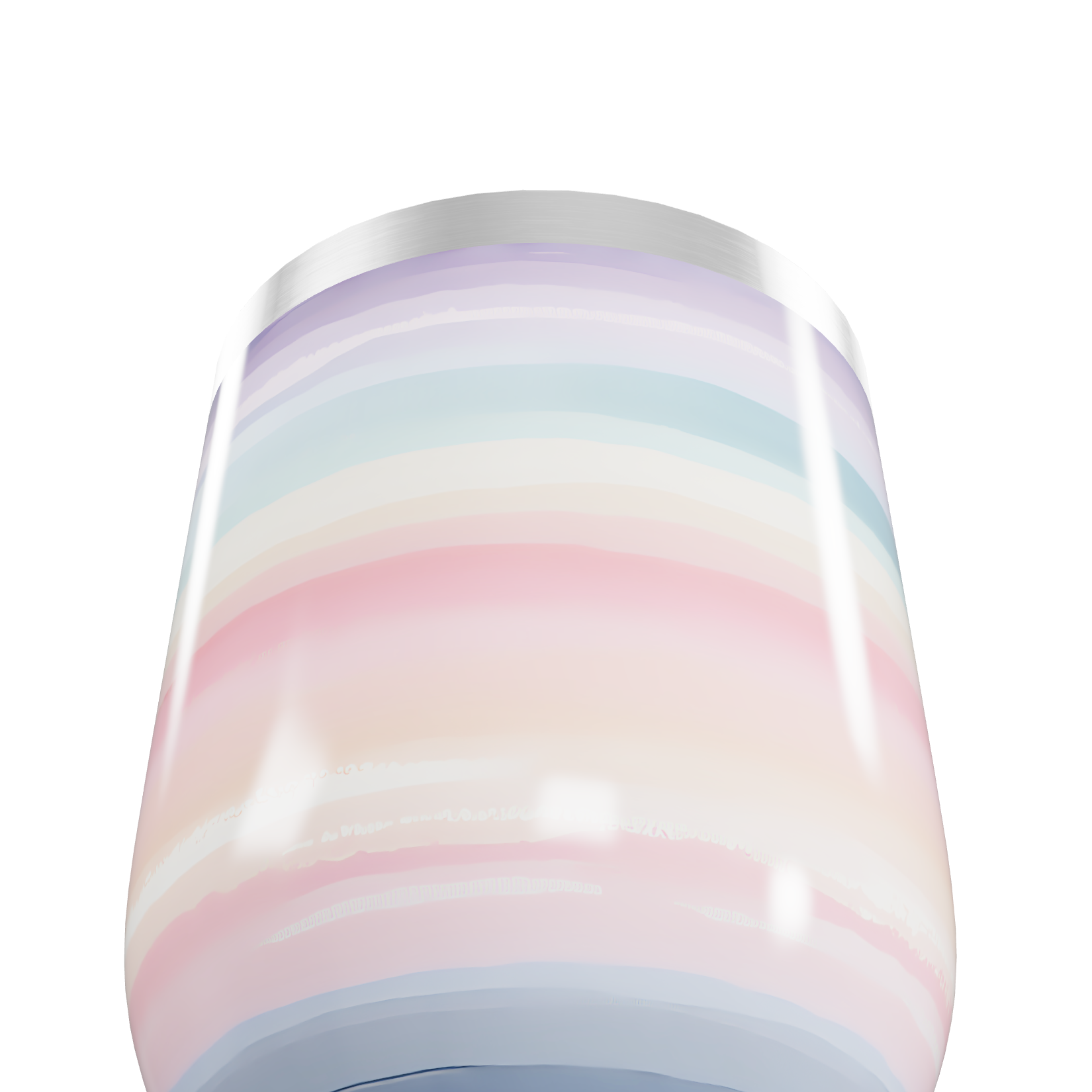 Copo Térmico Slim - Listrado Pastel Aço Inox