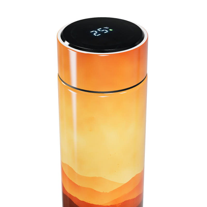 Garrafa Térmica Touch - Estampa Laranja Montanhas