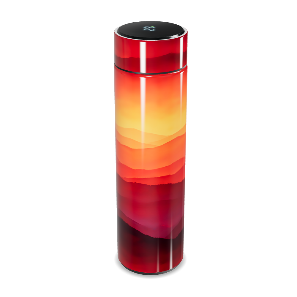 Garrafa Térmica Touch - Degradê Laranja e Vermelho