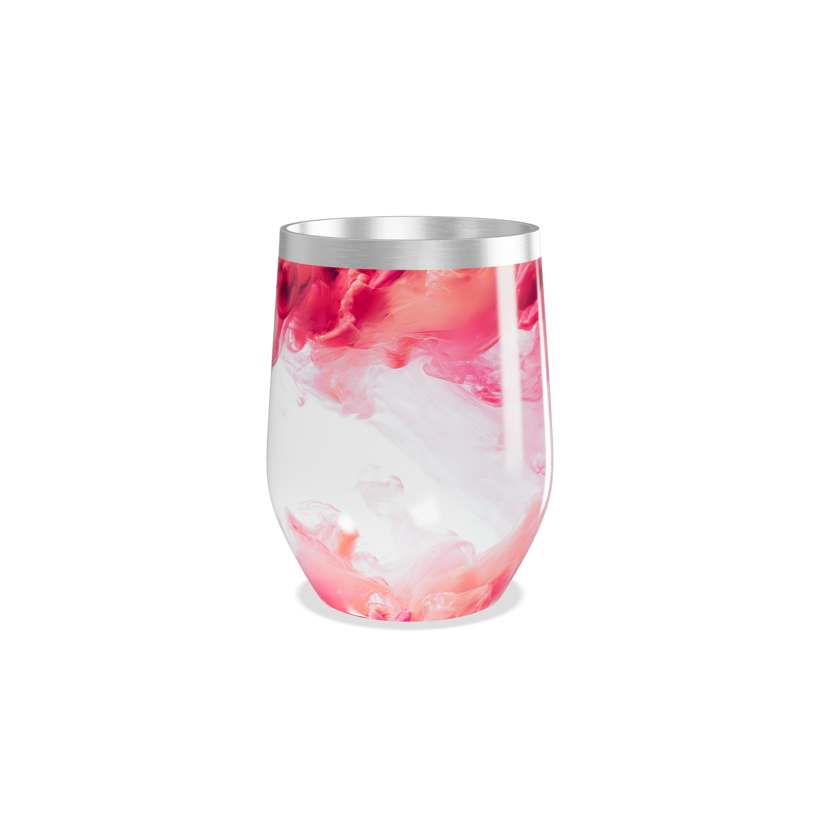 Copo Térmico Slim - Branco com Estampa Vermelha