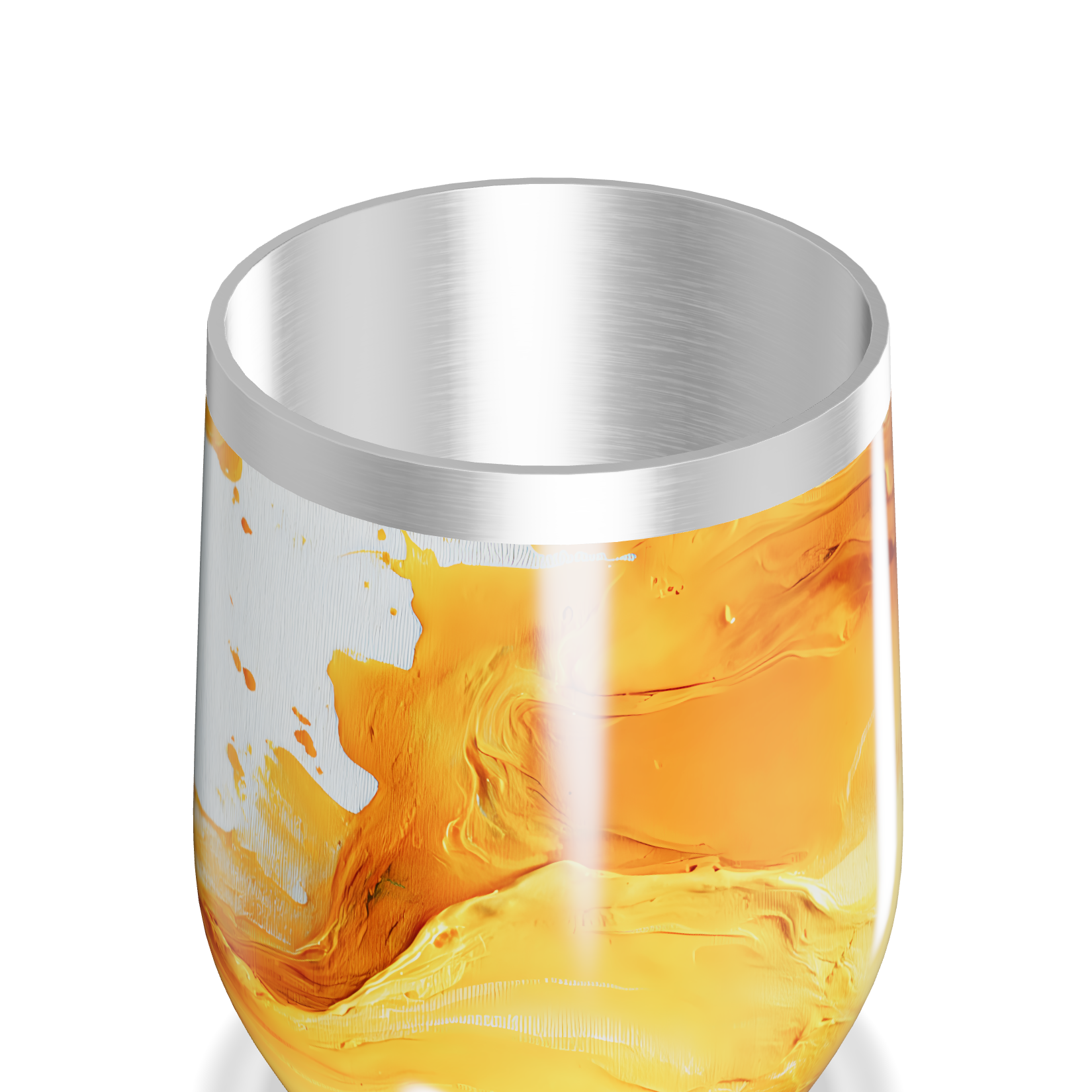 Copo Térmico Slim - Estampa Marmorizada Laranja