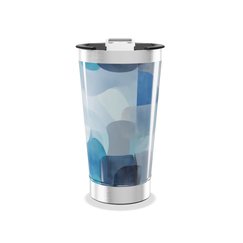 Copo Térmico - Estampa Azul Geométrica