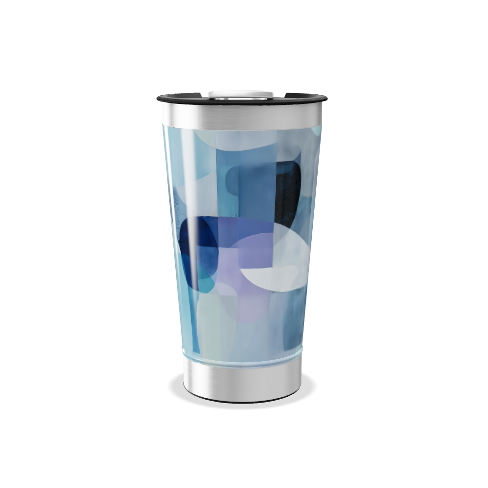 Copo Térmico - Estampa Azul Geométrica