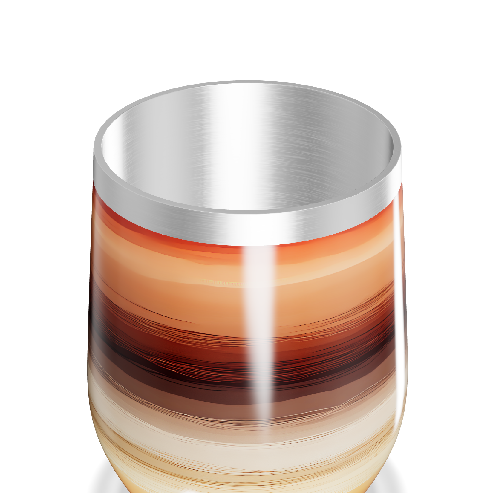 Copo Térmico Slim - Listras Coloridas Aço