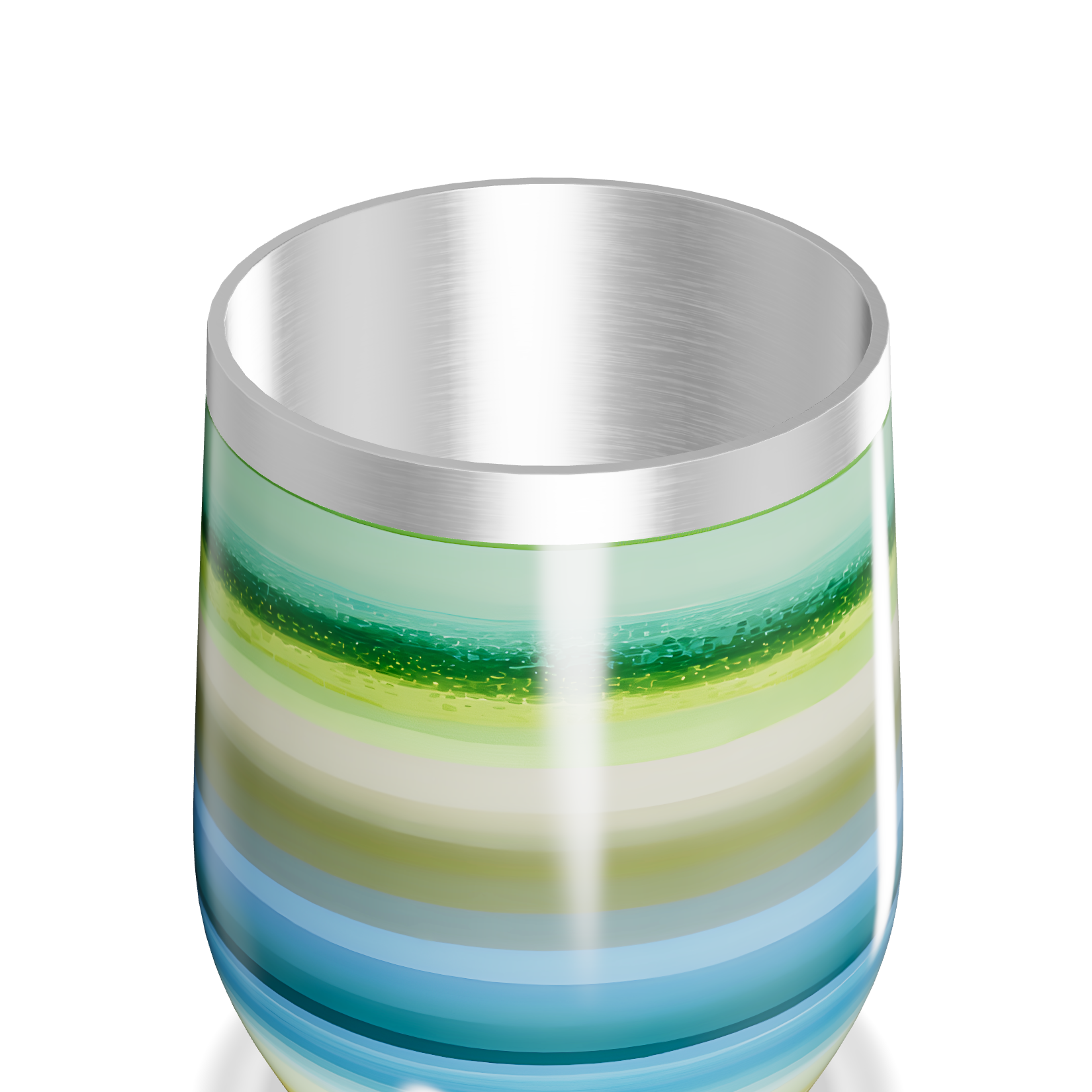 Copo Térmico Slim - Listras Coloridas Aço