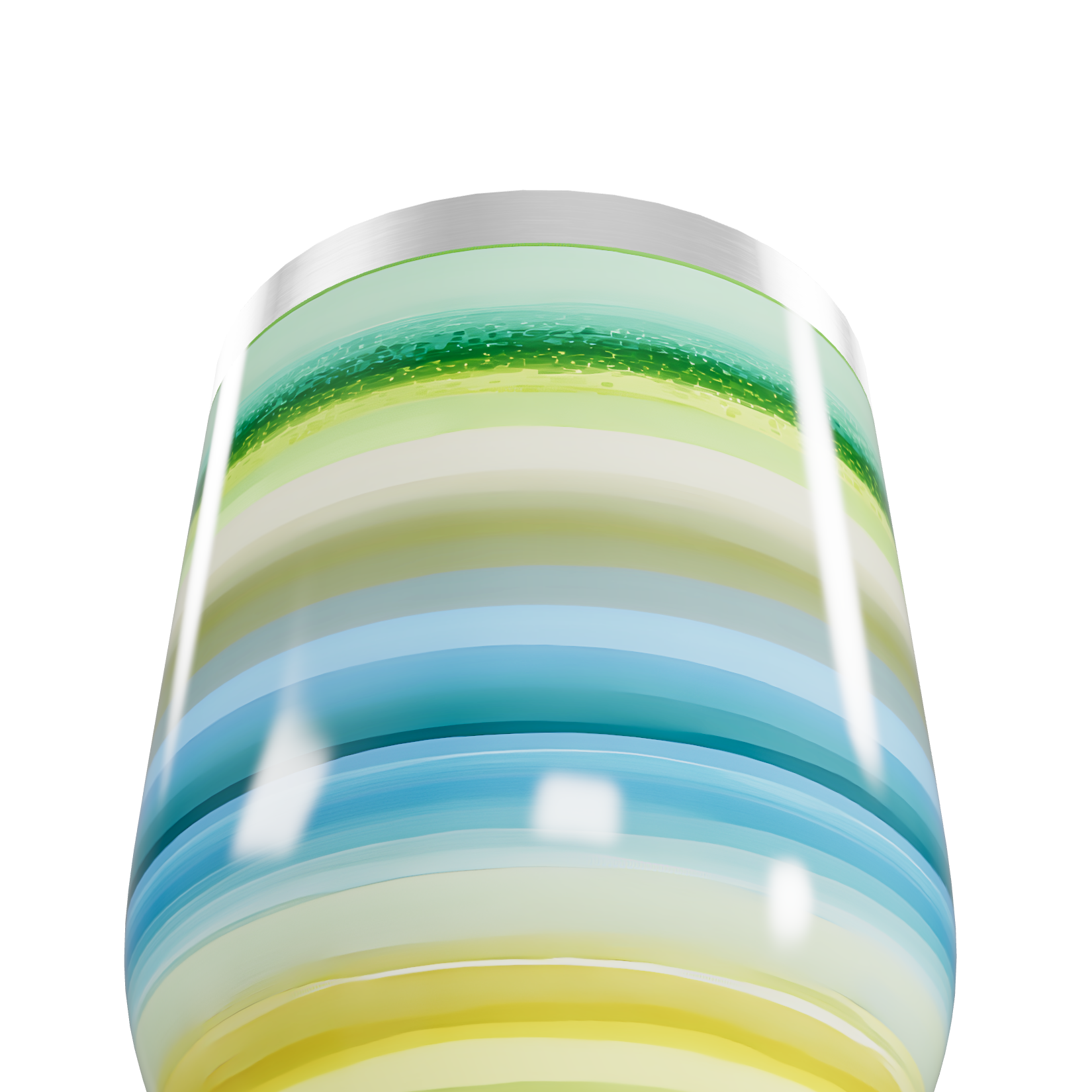 Copo Térmico Slim - Listras Coloridas Aço