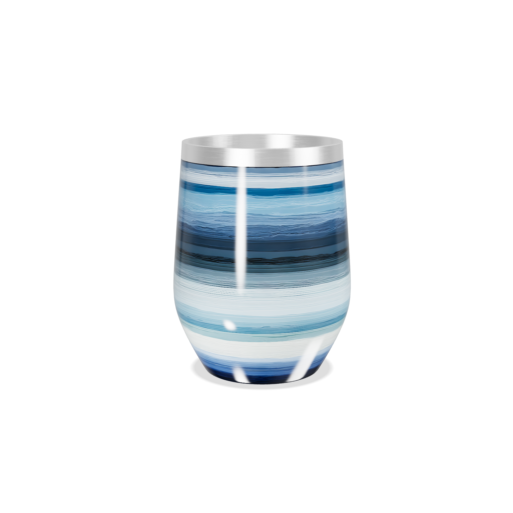 Copo Térmico Slim - Listras Azul Inox