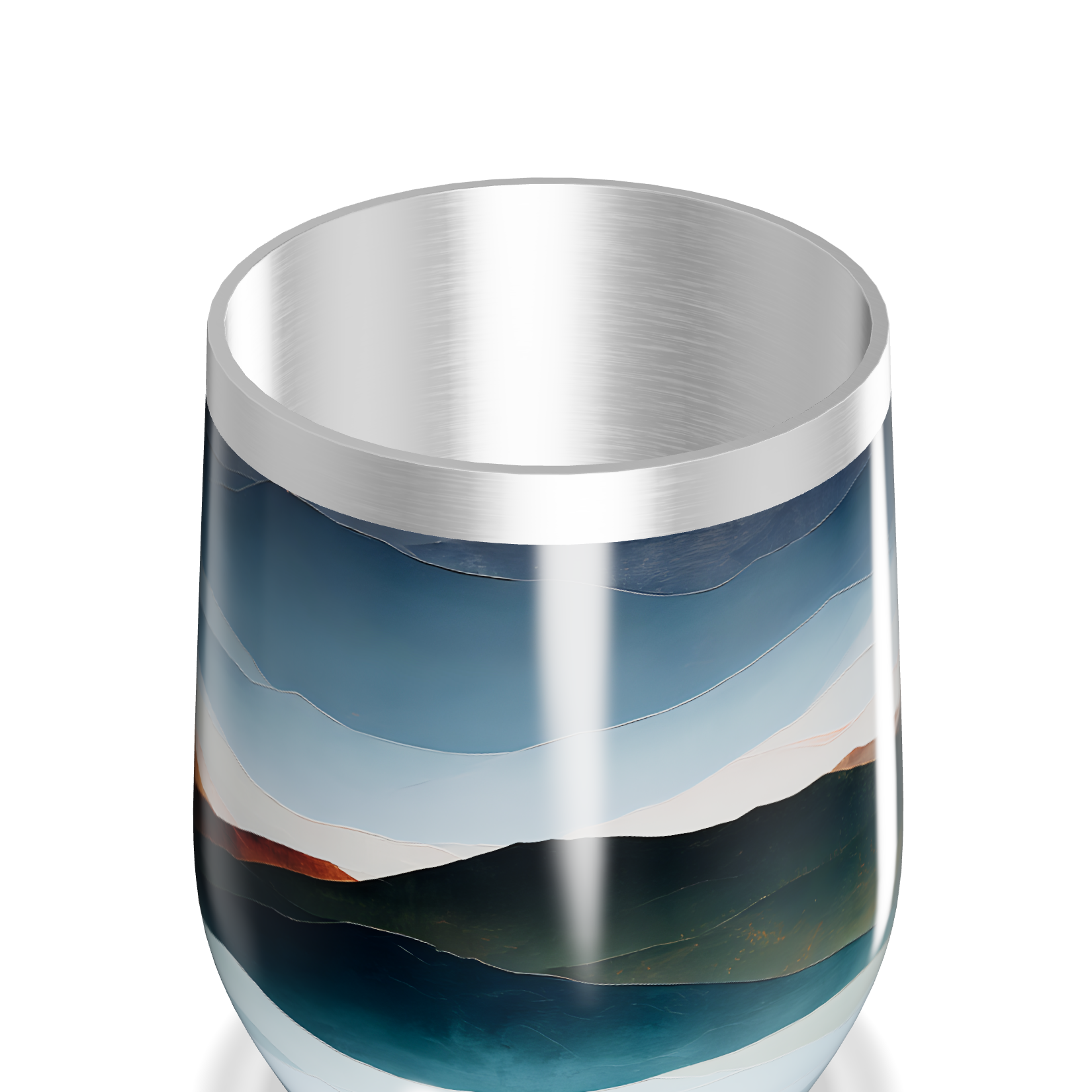 Copo Térmico Slim - Paisagem Azul Inox