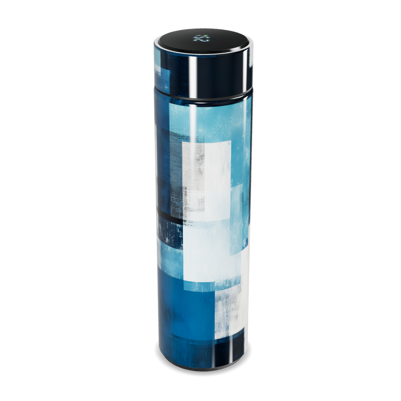Garrafa Térmica Touch - Azul Abstrato Inox