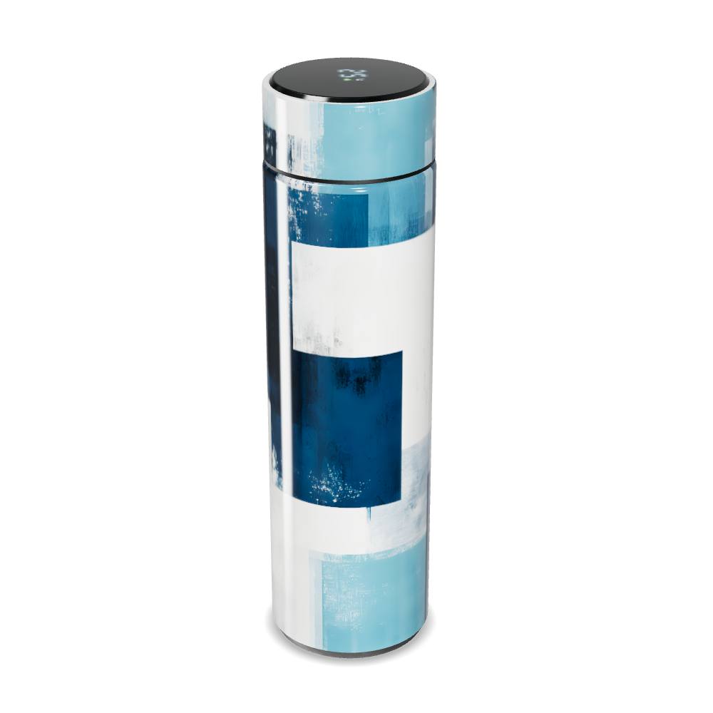 Garrafa Térmica Touch - Azul Abstrato Inox