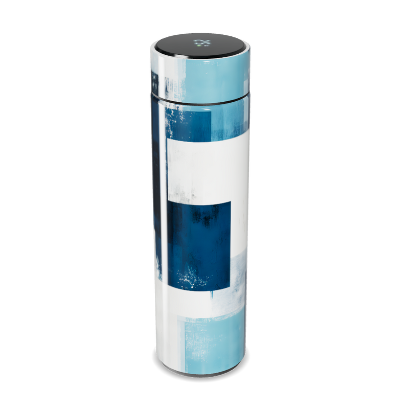 Garrafa Térmica Touch - Azul Abstrato Inox