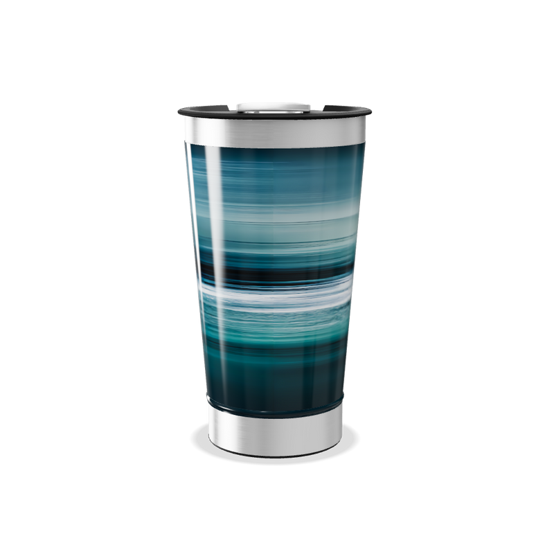 Copo Térmico - Azul com Estampa Ondulada