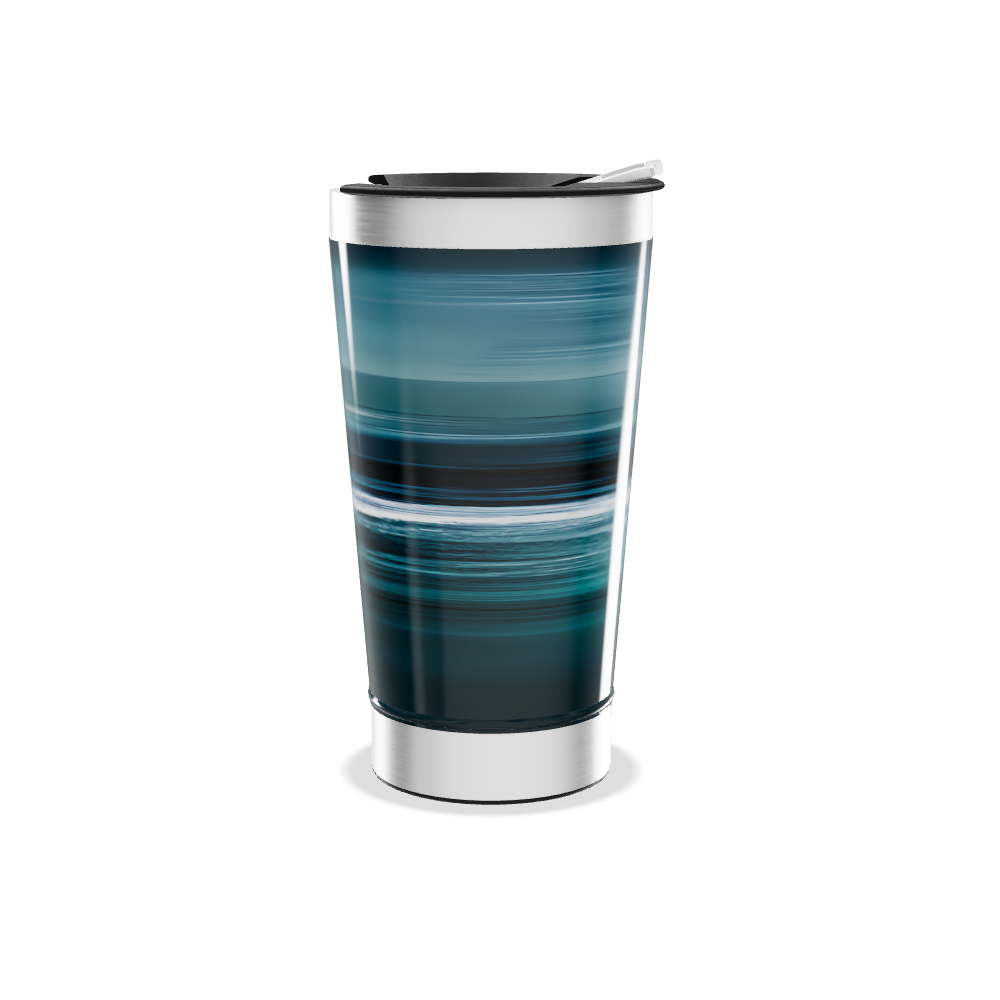 Copo Térmico - Azul com Estampa Ondulada