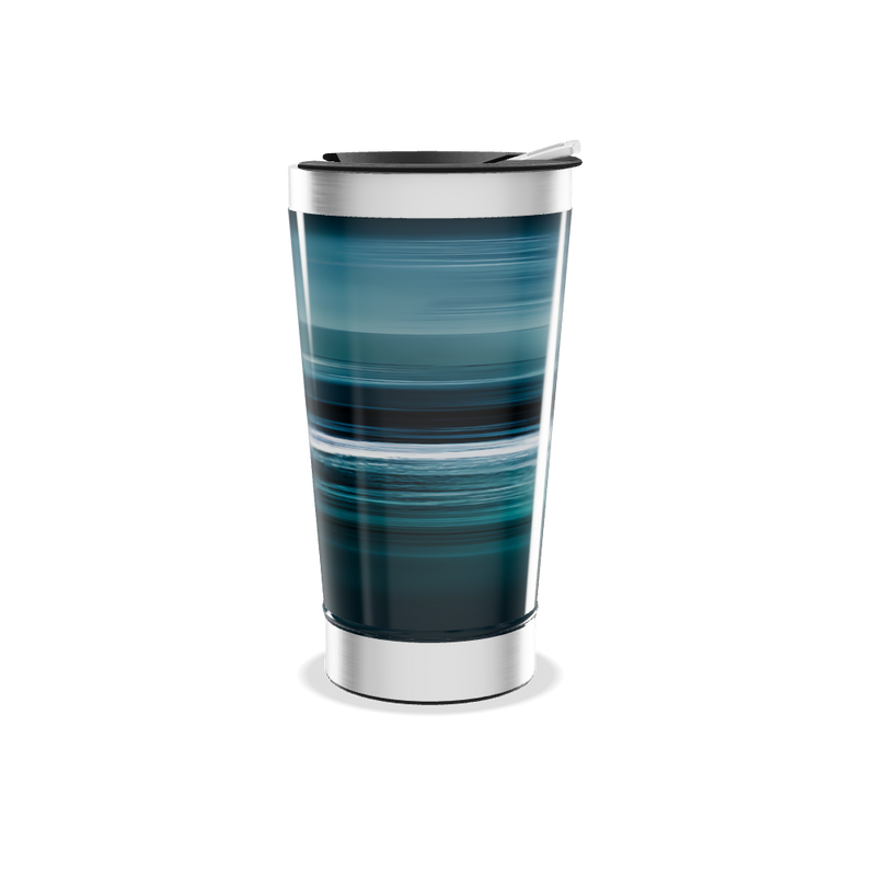 Copo Térmico - Azul com Estampa Ondulada