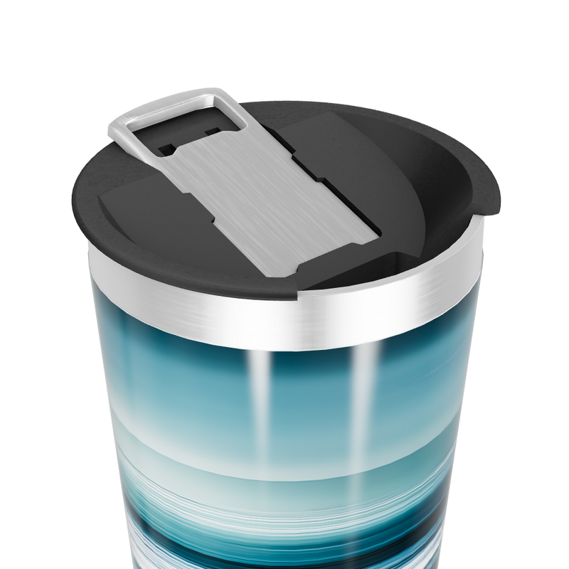 Copo Térmico - Azul com Estampa Ondulada