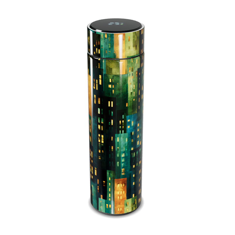 Garrafa Térmica Touch - Estampa Urbana Colorida