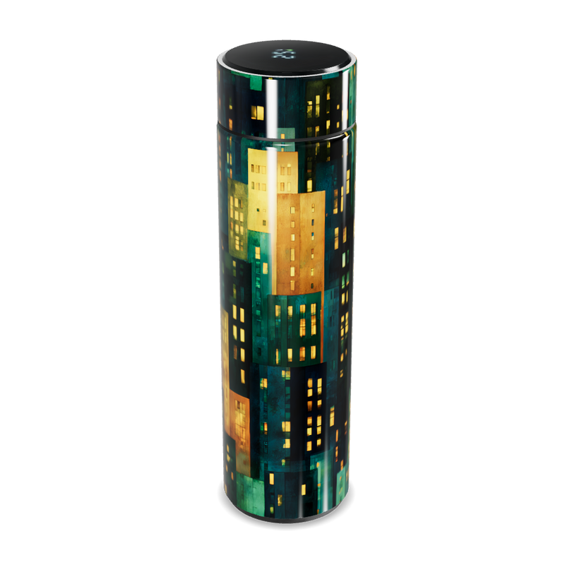 Garrafa Térmica Touch - Estampa Urbana Colorida