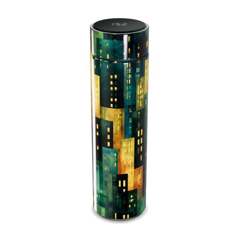 Garrafa Térmica Touch - Estampa Urbana Colorida