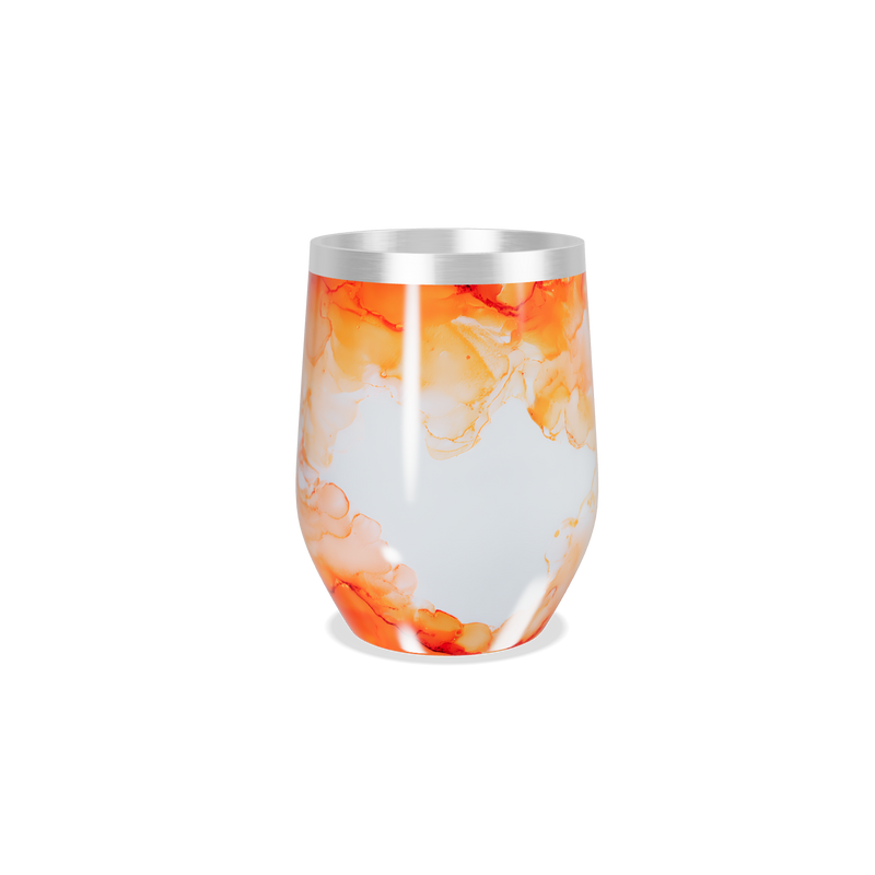 Copo Térmico Slim - Estampa Abstrata Laranja