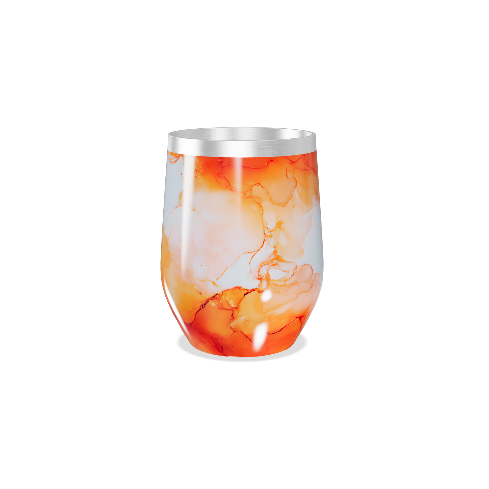 Copo Térmico Slim - Estampa Abstrata Laranja