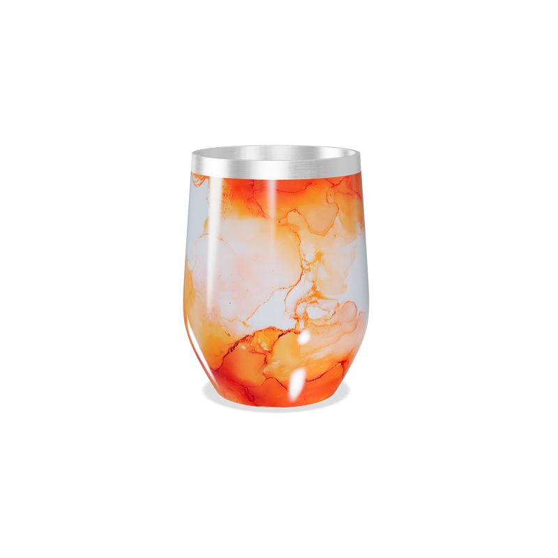 Copo Térmico Slim - Estampa Abstrata Laranja