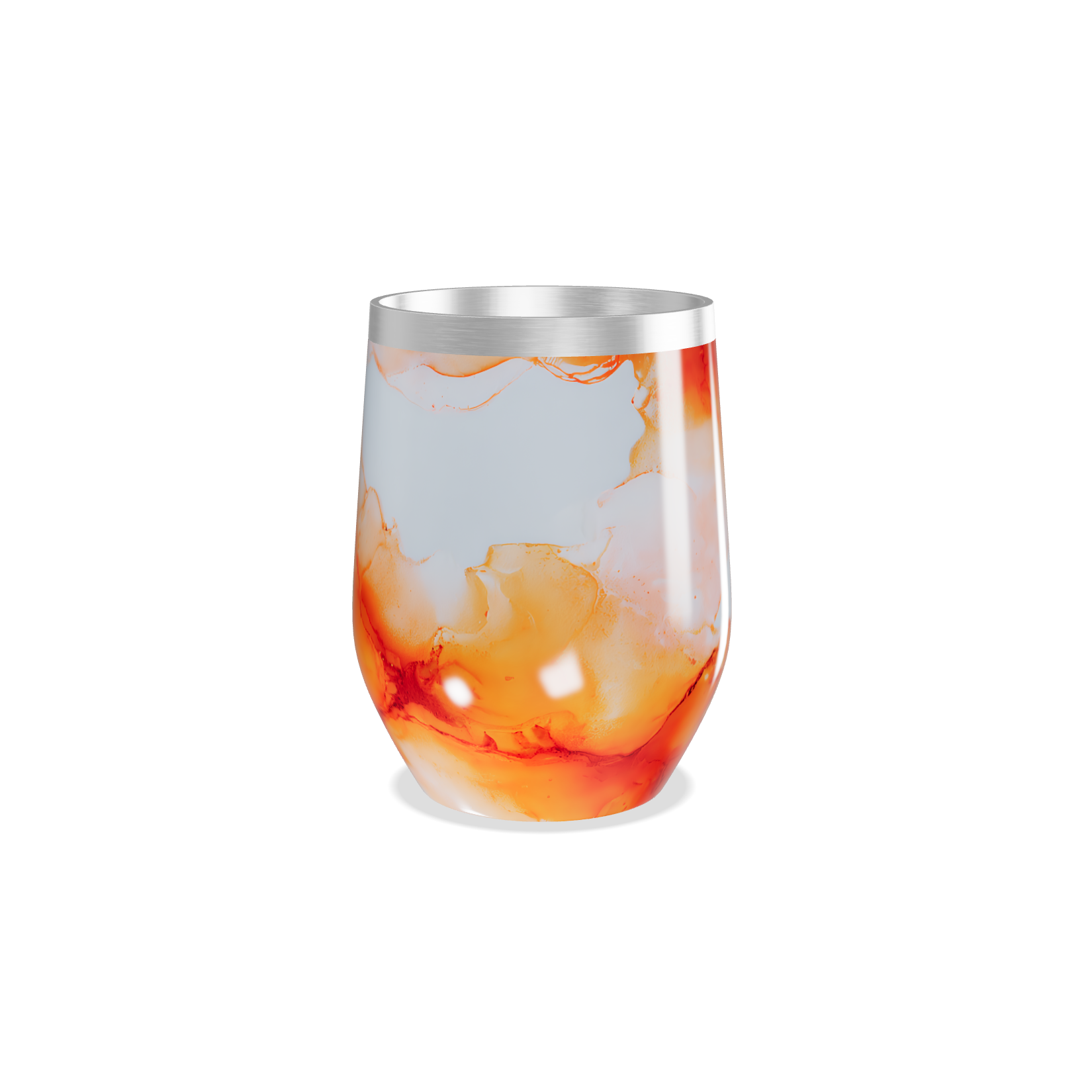 Copo Térmico Slim - Estampa Abstrata Laranja