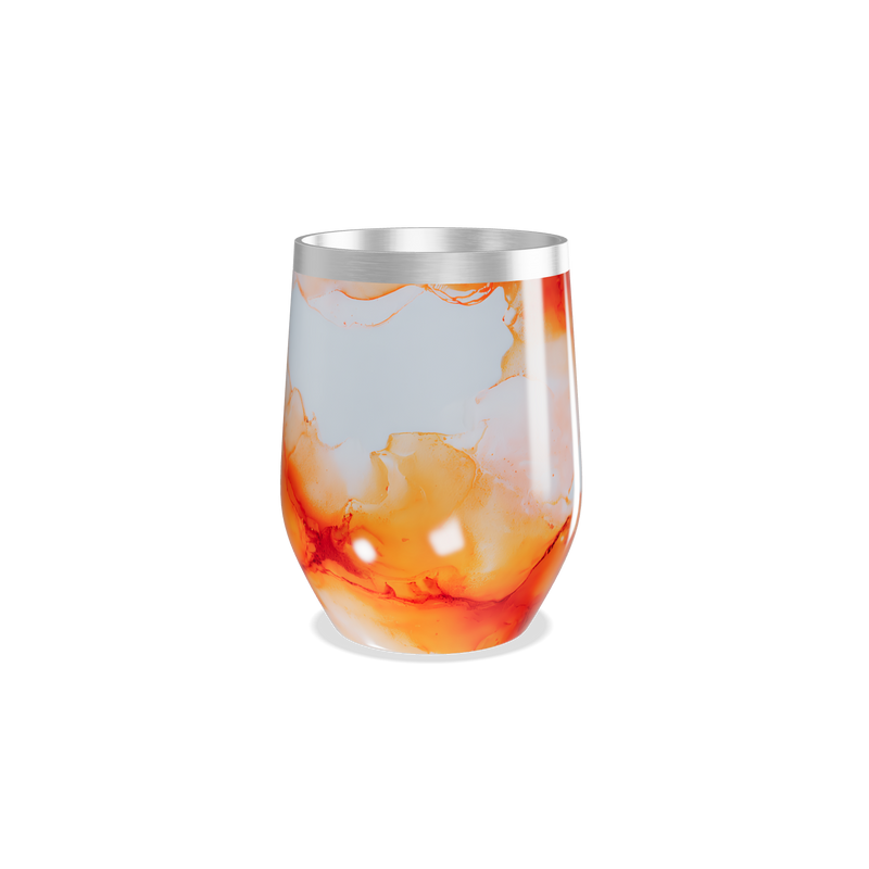 Copo Térmico Slim - Estampa Abstrata Laranja