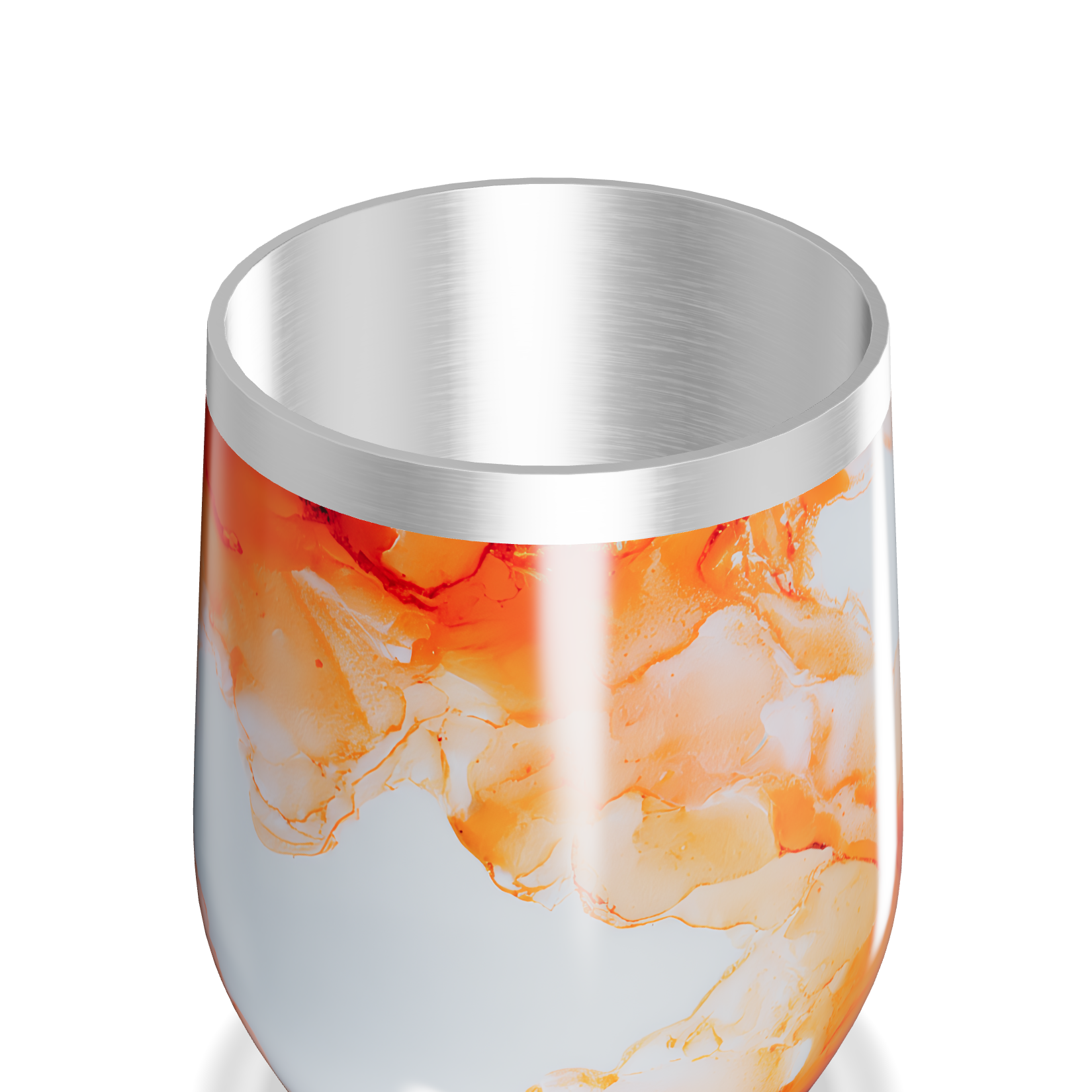 Copo Térmico Slim - Estampa Abstrata Laranja