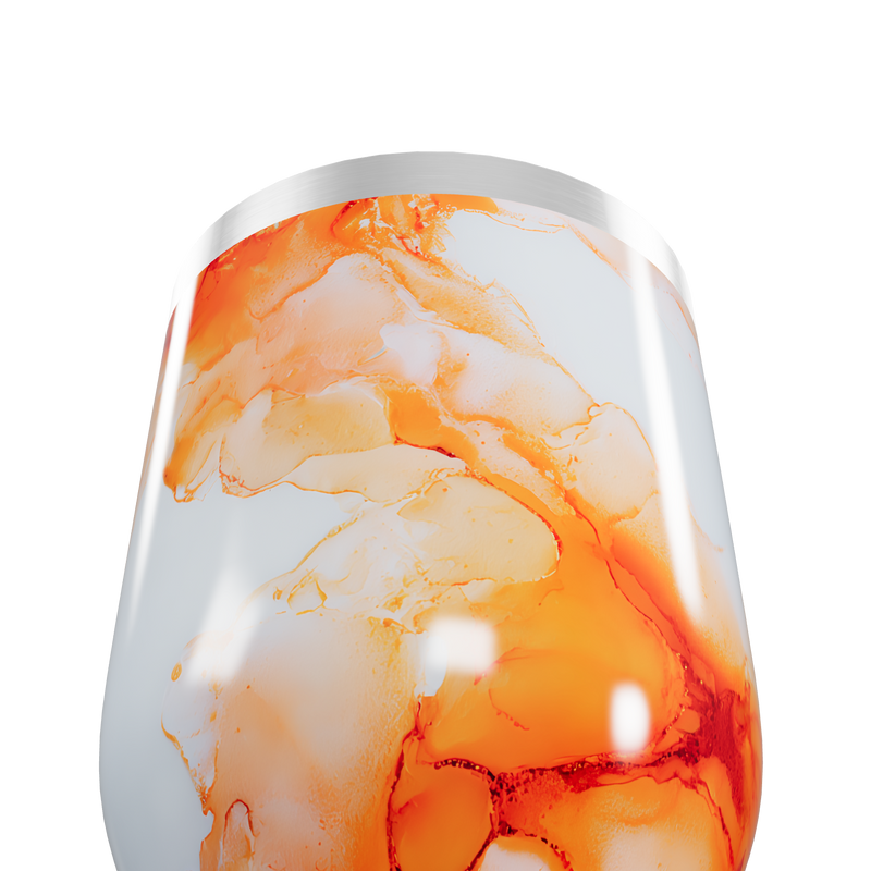 Copo Térmico Slim - Estampa Abstrata Laranja