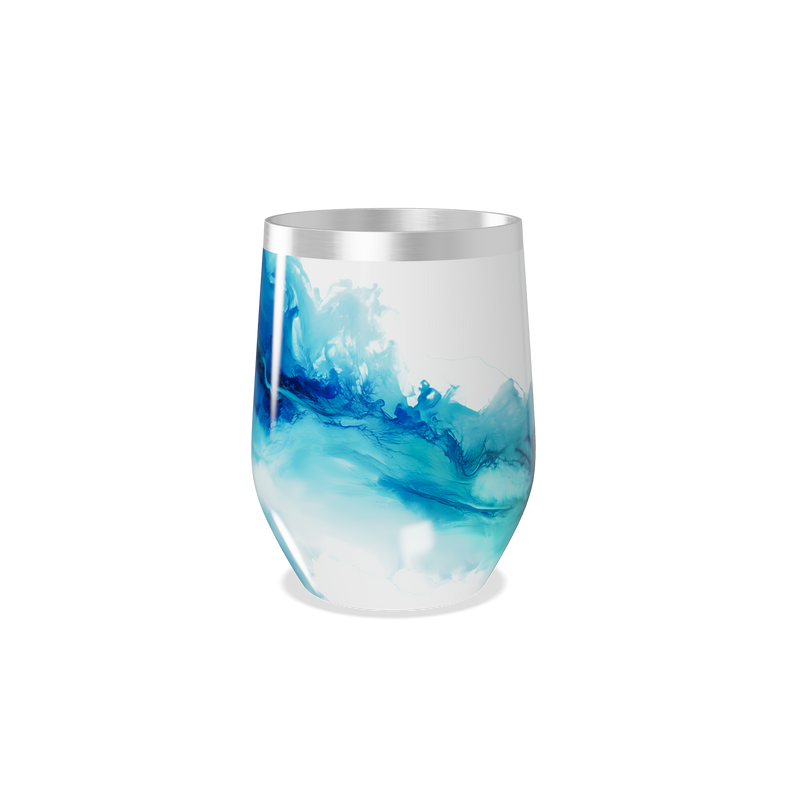 Copo Térmico Slim - Design Azul Marmorizado