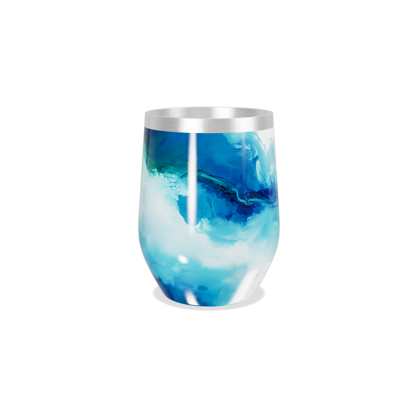 Copo Térmico Slim - Design Azul Marmorizado