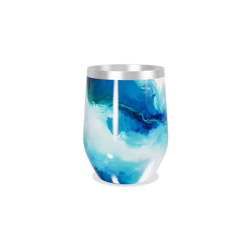 Copo Térmico Slim - Design Azul Marmorizado