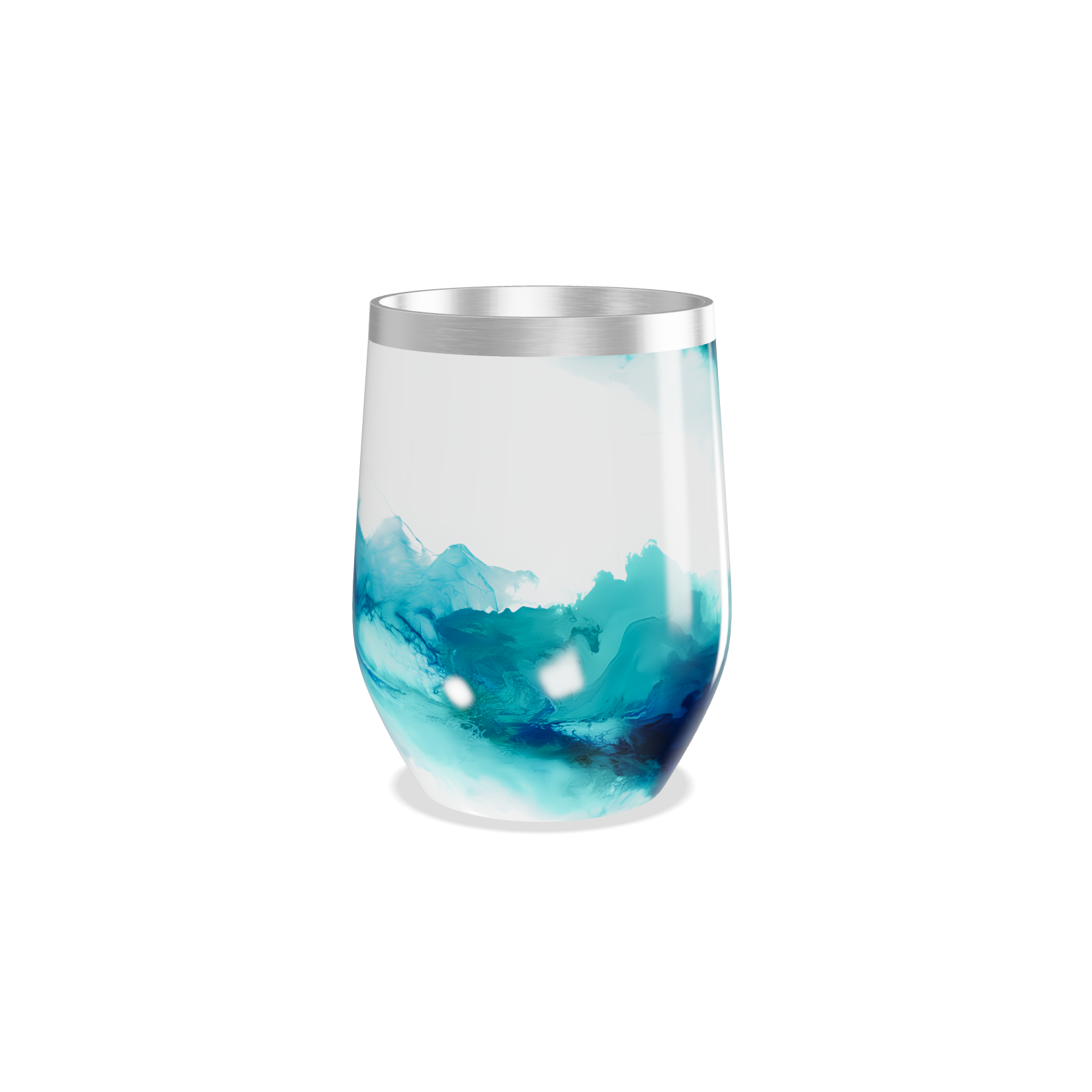 Copo Térmico Slim - Design Azul Marmorizado