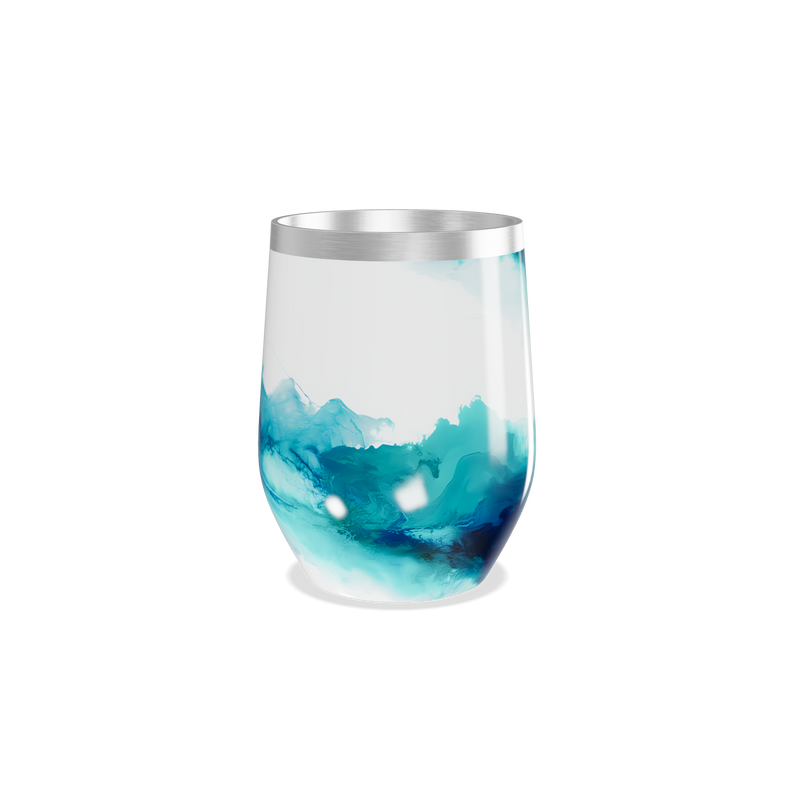 Copo Térmico Slim - Design Azul Marmorizado