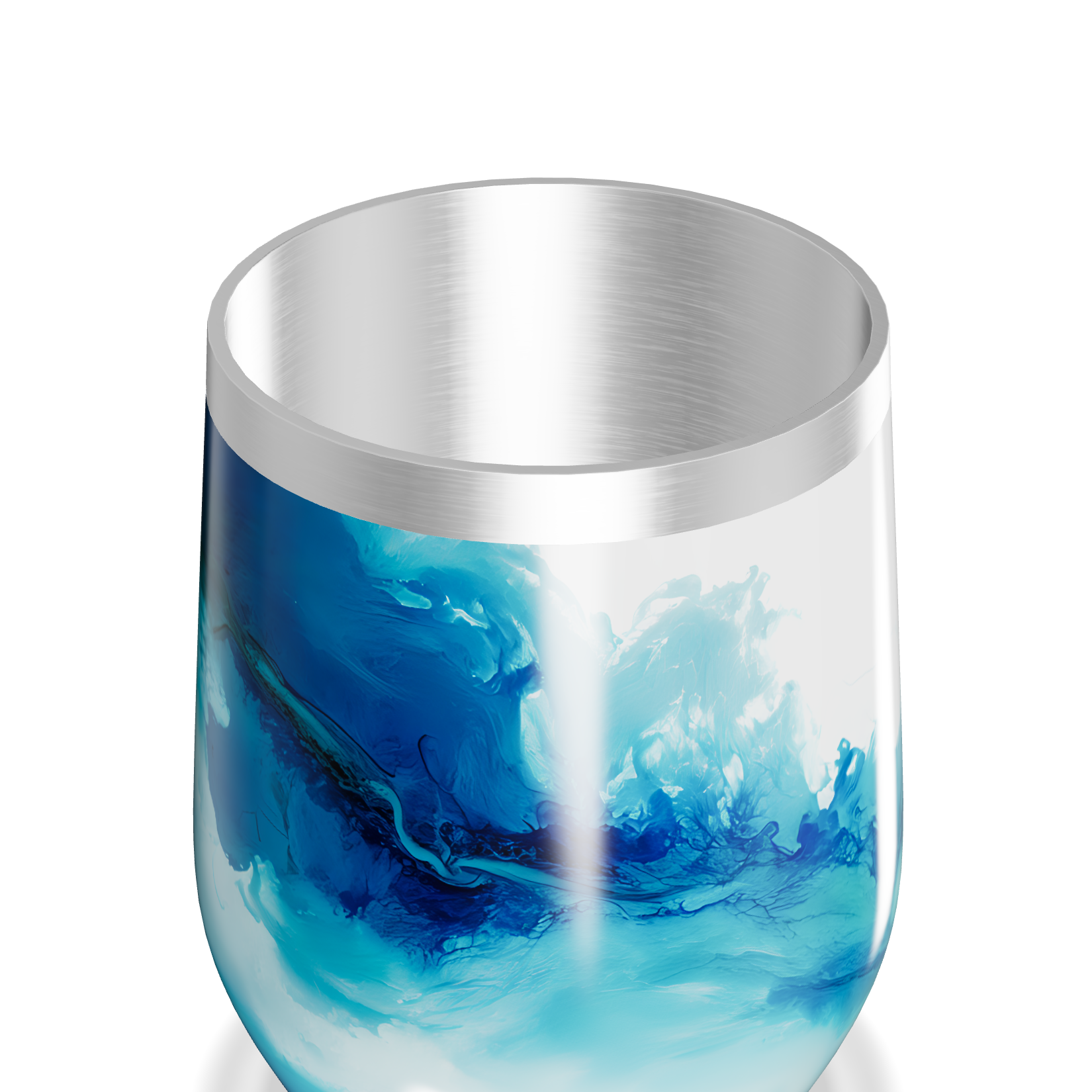 Copo Térmico Slim - Design Azul Marmorizado