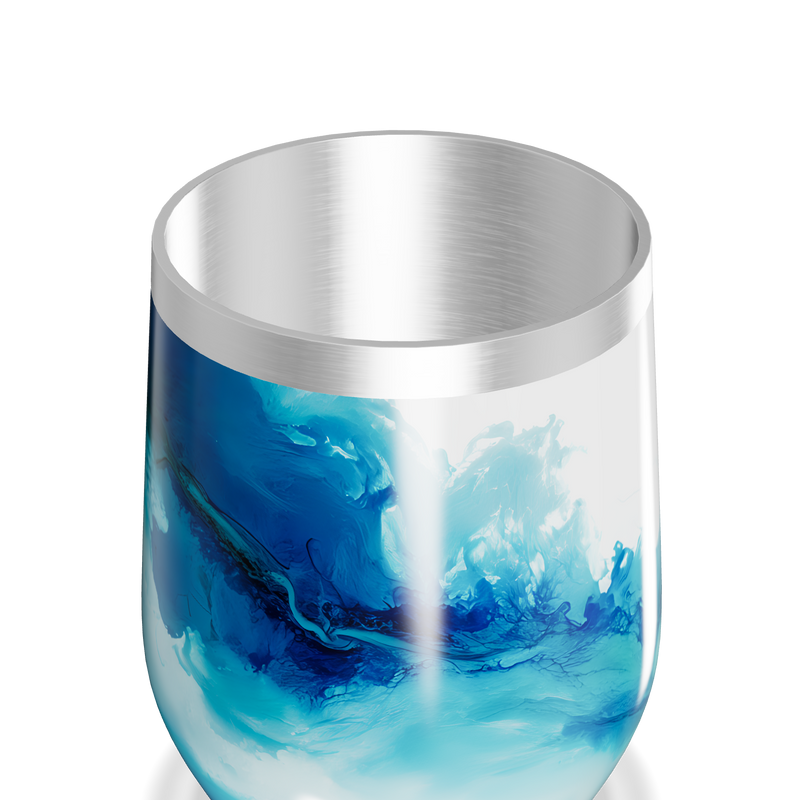 Copo Térmico Slim - Design Azul Marmorizado