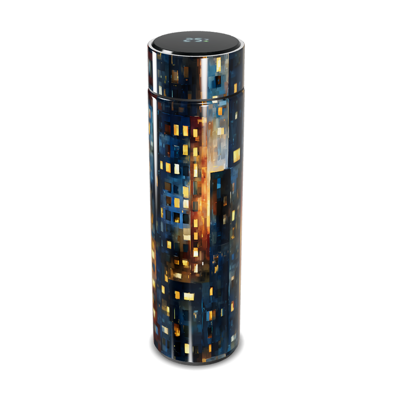 Garrafa Térmica Touch - Estampa Urbana LED
