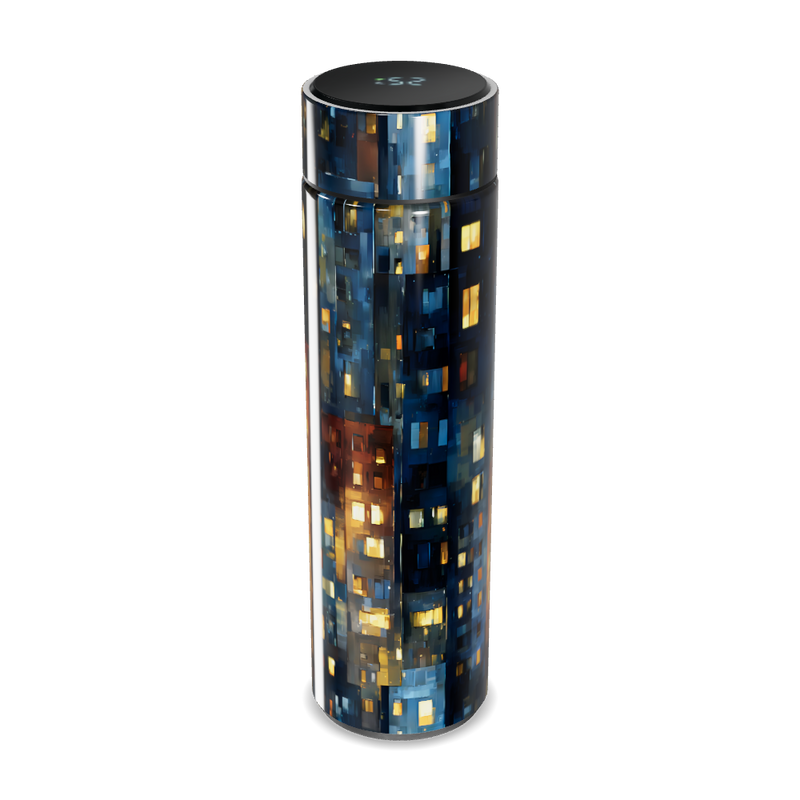 Garrafa Térmica Touch - Estampa Urbana LED