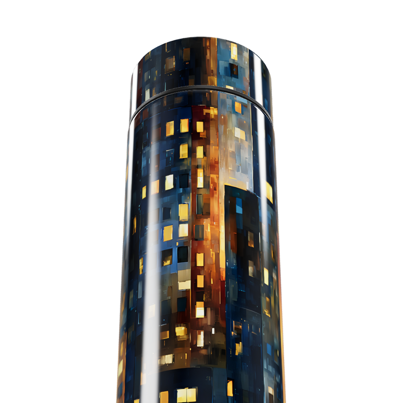 Garrafa Térmica Touch - Estampa Urbana LED