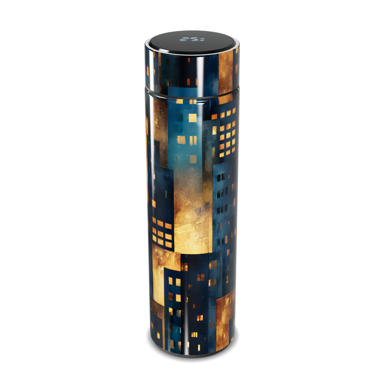 Garrafa Térmica Touch - Estampa Urbana Noturna