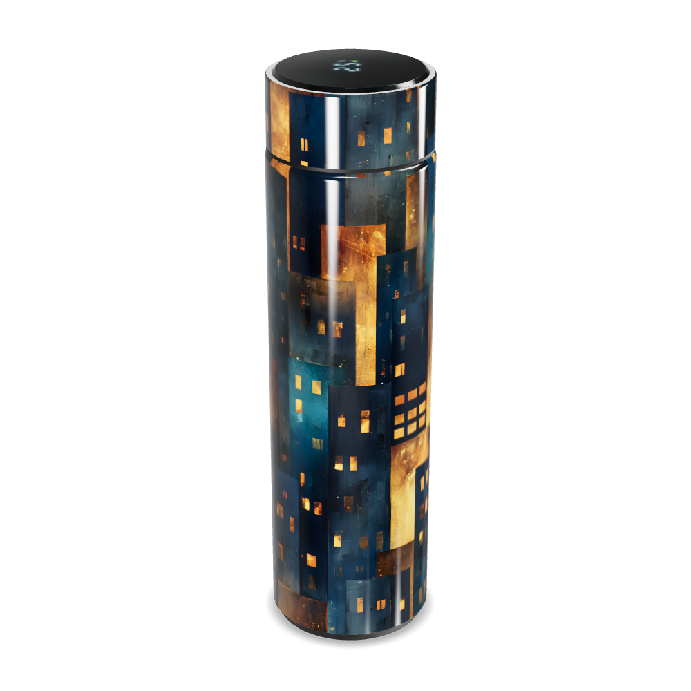 Garrafa Térmica Touch - Estampa Urbana Noturna