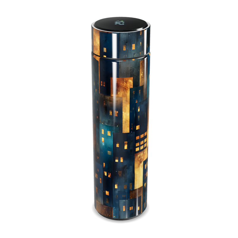 Garrafa Térmica Touch - Estampa Urbana Noturna
