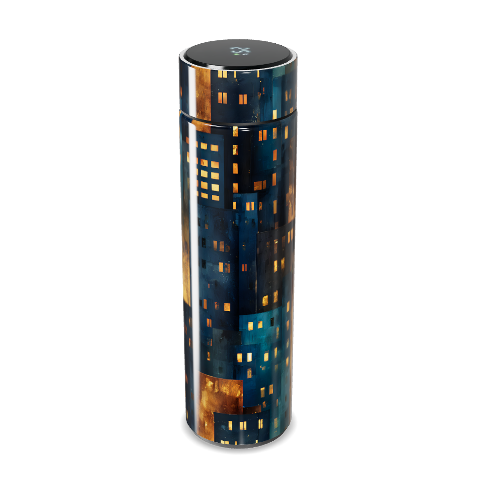 Garrafa Térmica Touch - Estampa Urbana Noturna