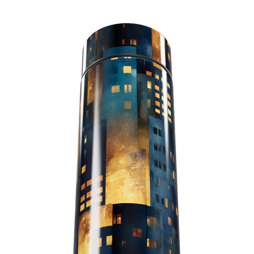 Garrafa Térmica Touch - Estampa Urbana Noturna