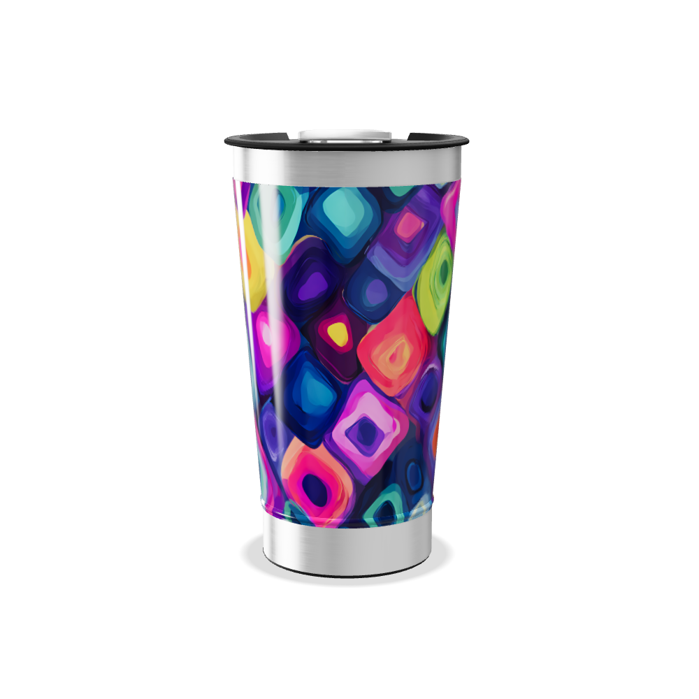 Copo Térmico - Estampa Colorida Abstrata