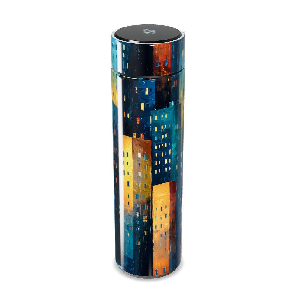 Garrafa Térmica Touch - Estampa Edifícios Urbanos