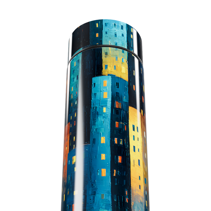 Garrafa Térmica Touch - Estampa Edifícios Urbanos