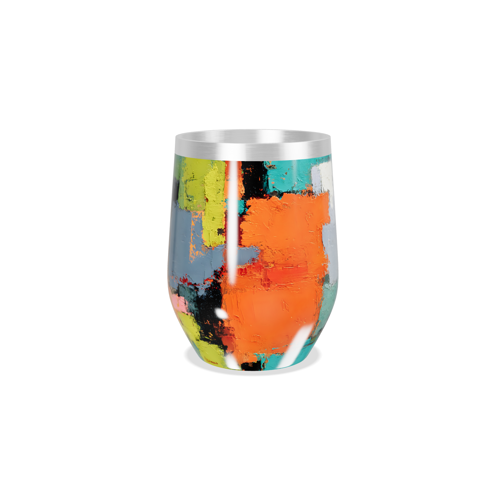 Copo Térmico Slim - Colorido Abstrato Inox