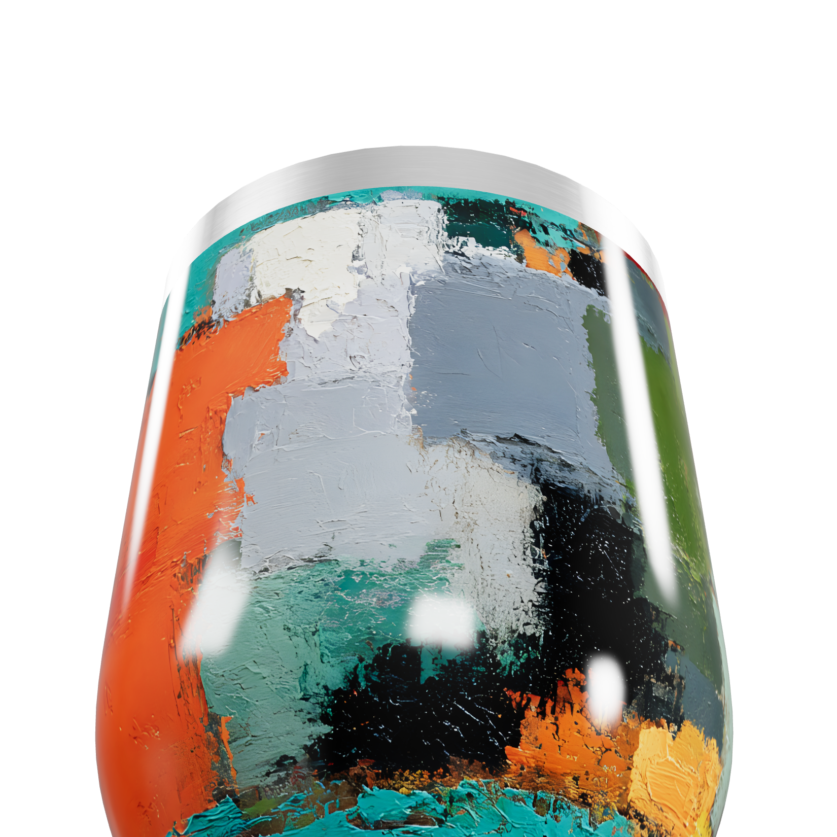 Copo Térmico Slim - Colorido Abstrato Inox